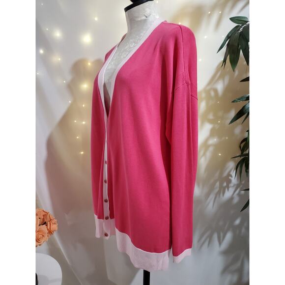 Talbots NWOT Womens Button Cardigan Sweater Size XL Pink Preppy Old Money Office - Picture 2 of 10